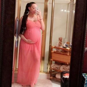 Pink Sheer Maxi Dress